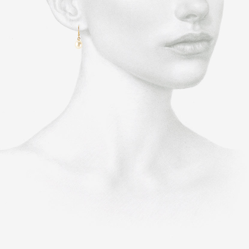 TED MUEHLING SMALL WHITE PEARL EARRINGS