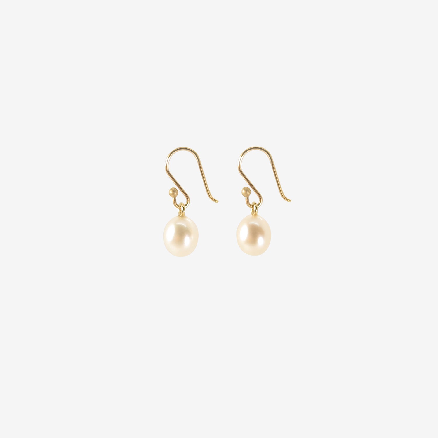 TED MUEHLING SMALL WHITE PEARL EARRINGS