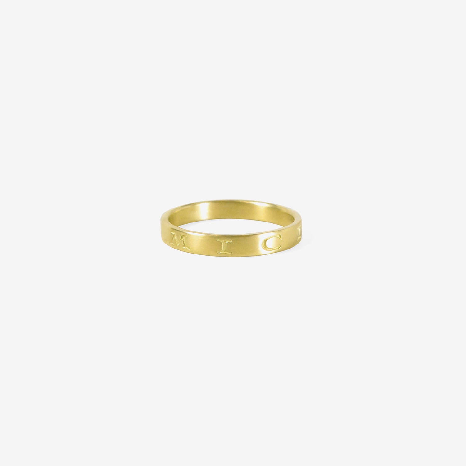 GABRIELLA KISS 18K LATIN INSCRIPTION BAND ‘AMICITIA’ – FRIENDSHIP, SIZE 7
