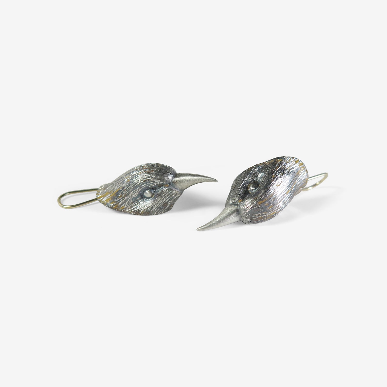 GABRIELLA KISS STERLING SILVER BIRD HEAD EARRINGS