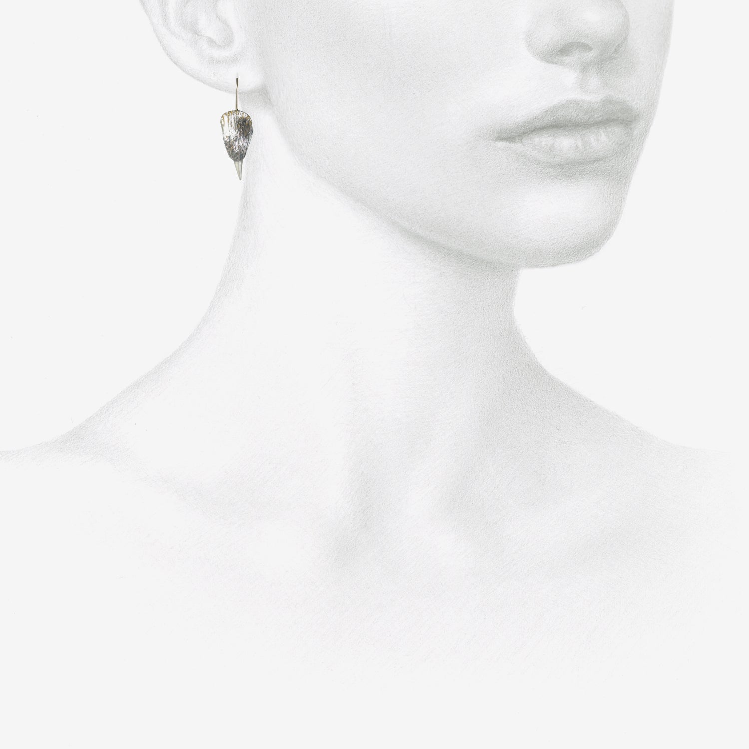 GABRIELLA KISS STERLING SILVER BIRD HEAD EARRINGS