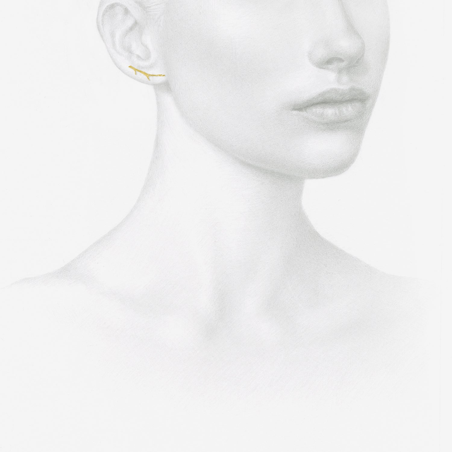 GABRIELLA KISS 14K GREEN GOLD SMALL BRANCH STUDS