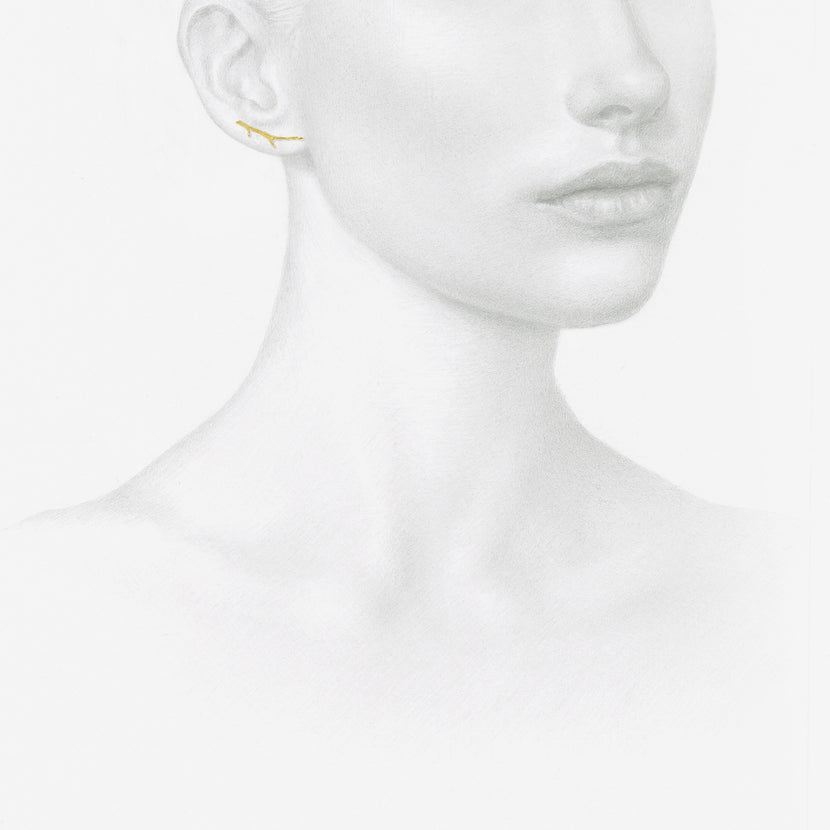 GABRIELLA KISS 14K GREEN GOLD SMALL BRANCH STUDS