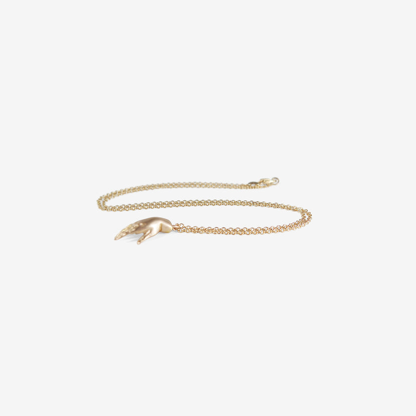 GABRIELLA KISS 14K ROSE GOLD BABY HAND NECKLACE