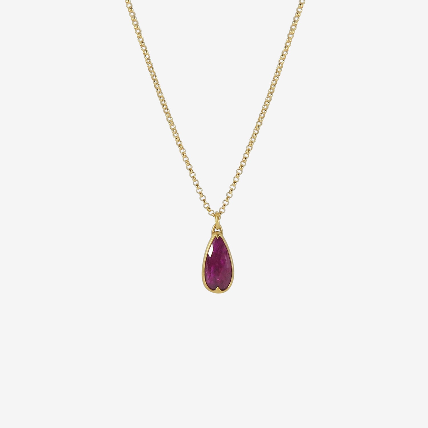GABRIELLA KISS 18K & ROSE-CUT PEAR-SHAPED RUBY PENDANT, 2CT
