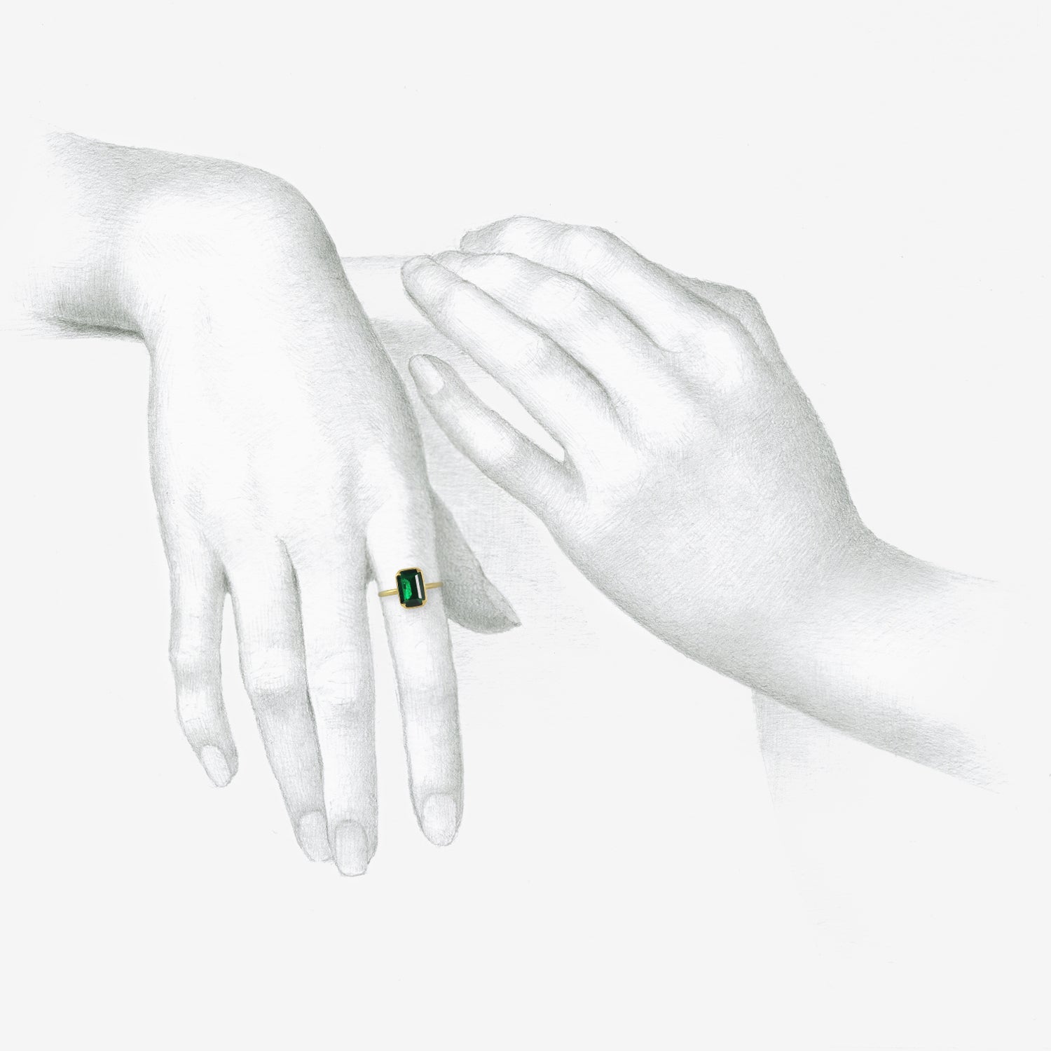 GABRIELLA KISS 18K & ZAMBIAN EMERALD RING, 2.21CT