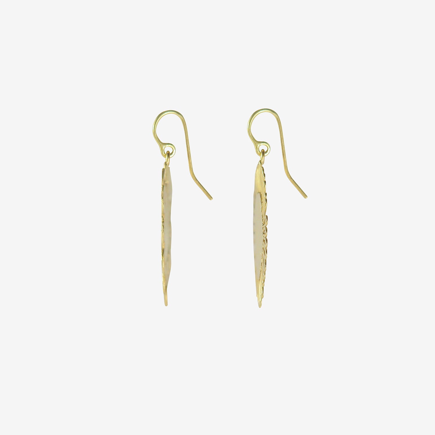 JUDY GEIB 18K LARGE FLAT FLOWERY EARRINGS