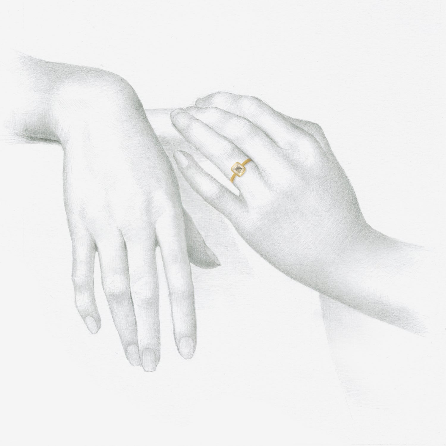 LOLA BROOKS 18K & ICY WHITE DIAMOND RING .80CT