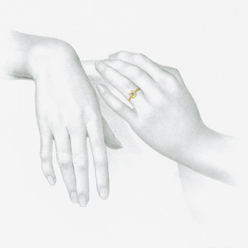 LOLA BROOKS 18K & ICY WHITE DIAMOND RING .80CT