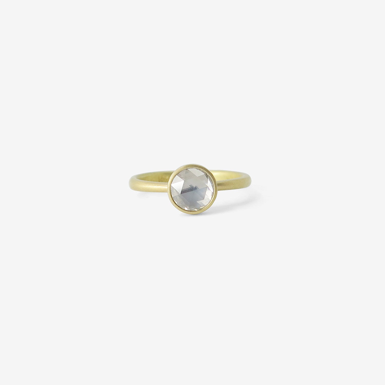 LOLA BROOKS 18K & MISTY ROUND WHITE ROSE-CUT DIAMOND RING, .98CT
