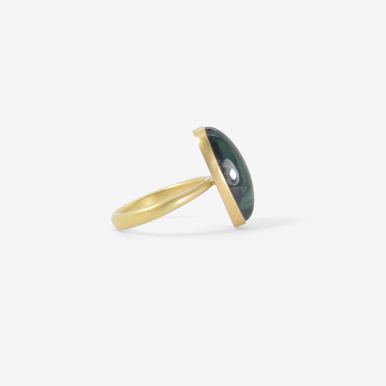 LOLA BROOKS 18K & ELONGATED OVAL BLUE GREEN TOURMALINE RING, 12.73CT