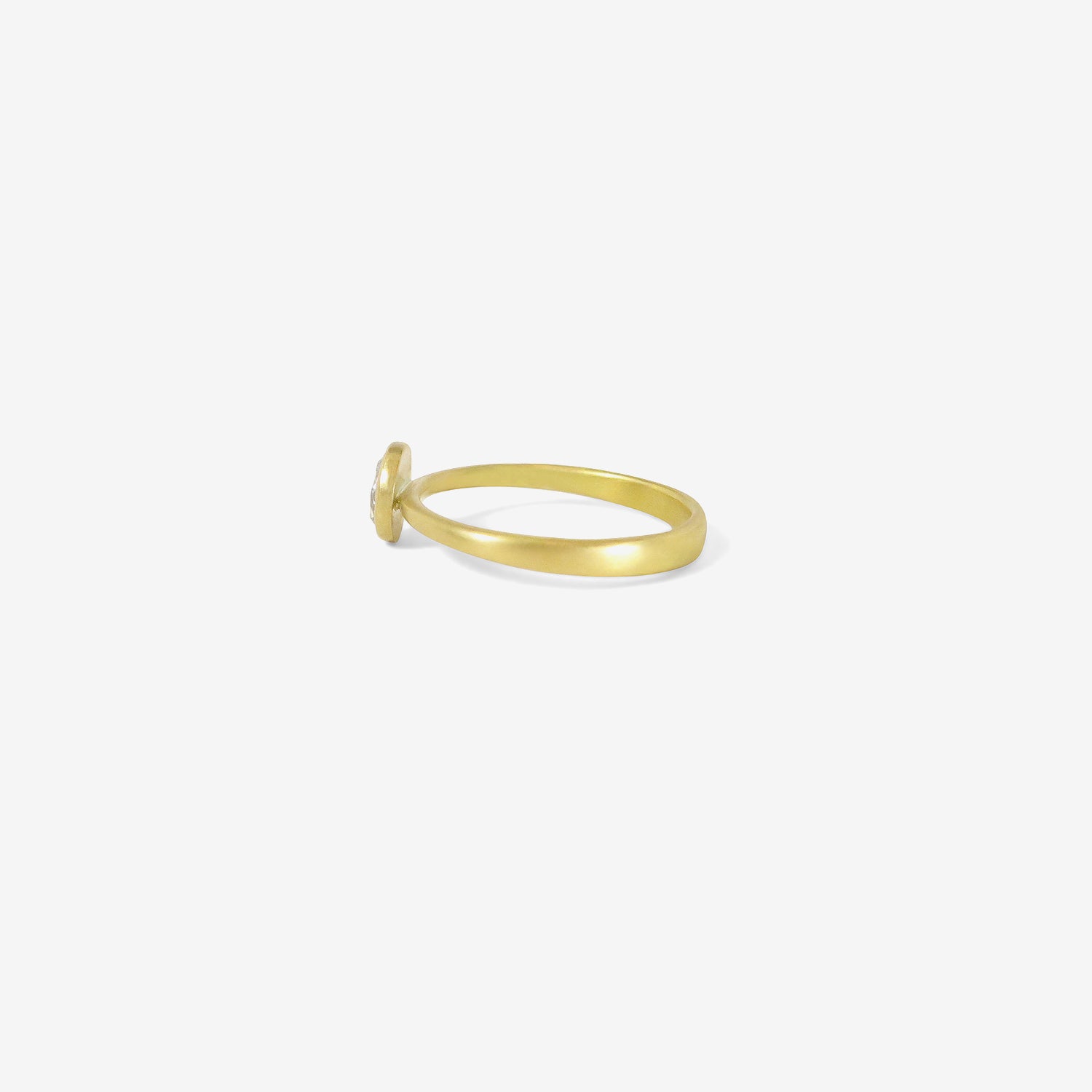 LOLA BROOKS 18K & WHITE ROSE CUT DIAMOND RING, .5CT