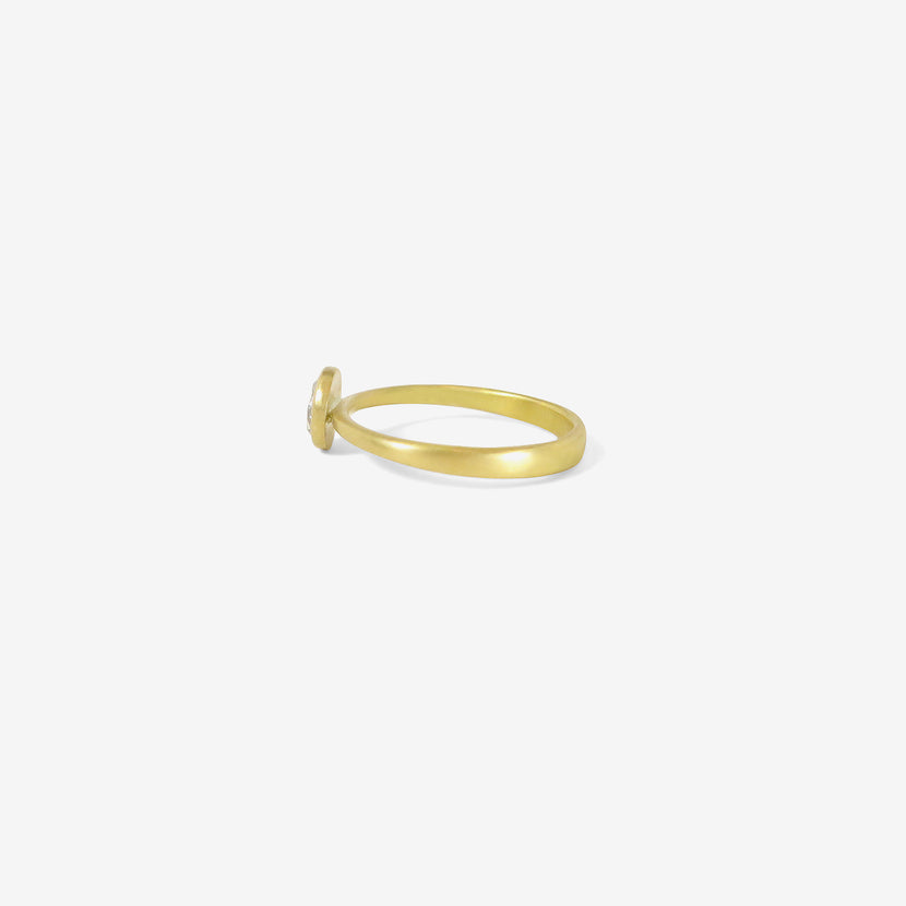 LOLA BROOKS 18K & WHITE ROSE CUT DIAMOND RING, .5CT