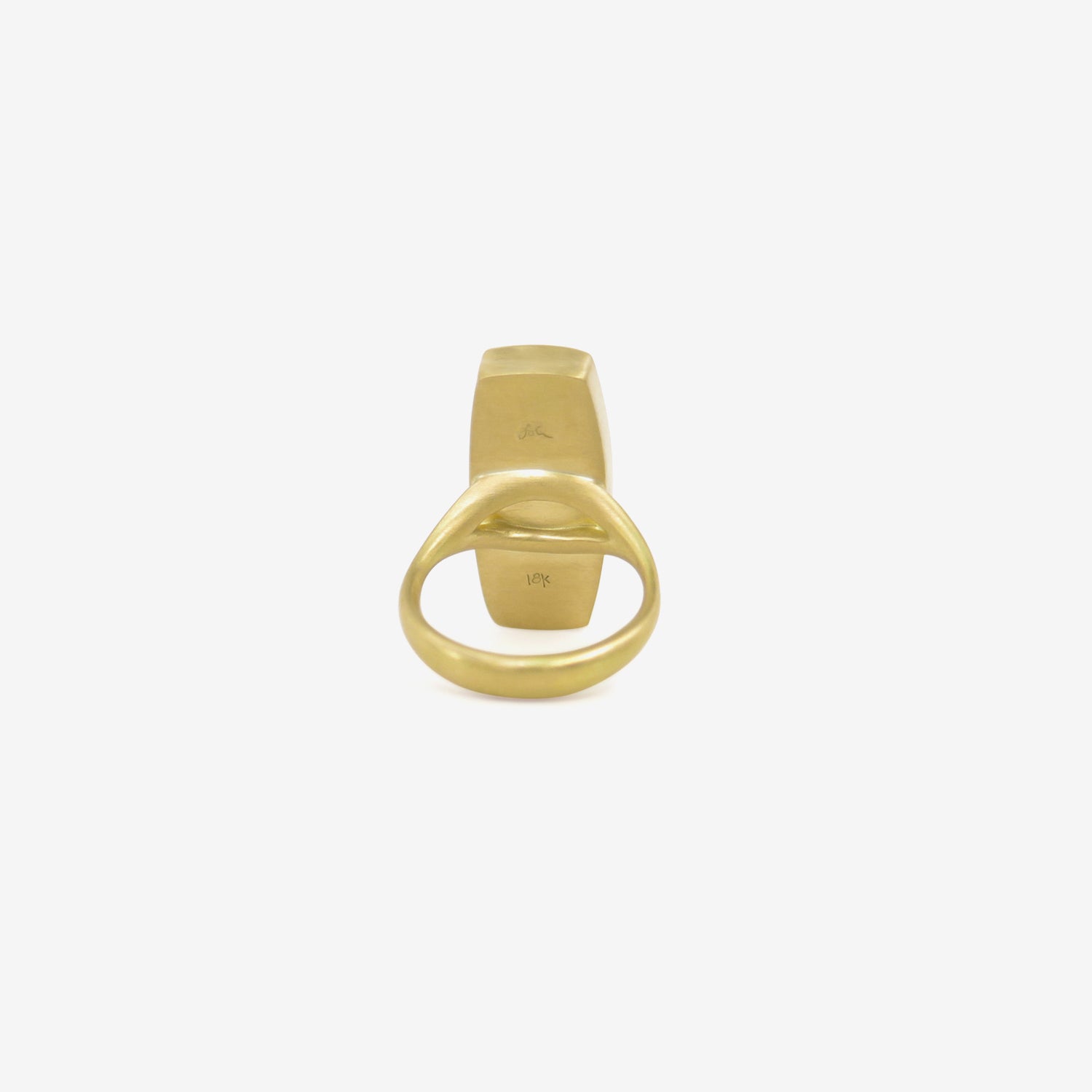 LOLA BROOKS 18K & LARGE RECTANGULAR DENDRITIC QUARTZ RING