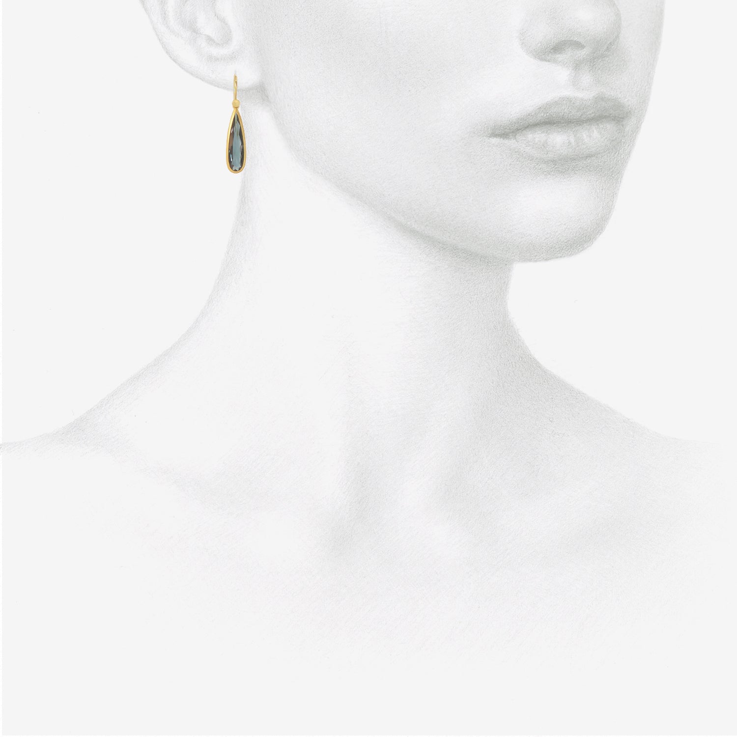 LOLA BROOKS 18K & ELONGATED BLUE TOURMALINE DROP EARRINGS, 4.02CT