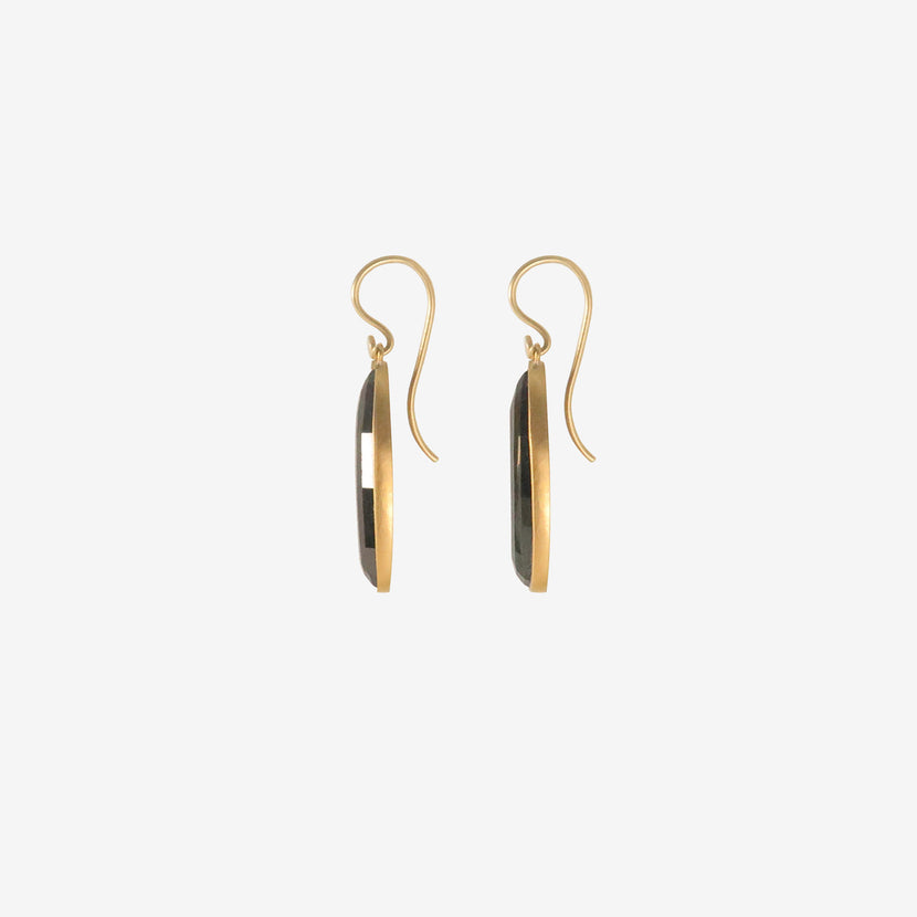 LOLA BROOKS 18K & ELONGATED GREEN TOURMALINE DROP EARRINGS, 13.05CT