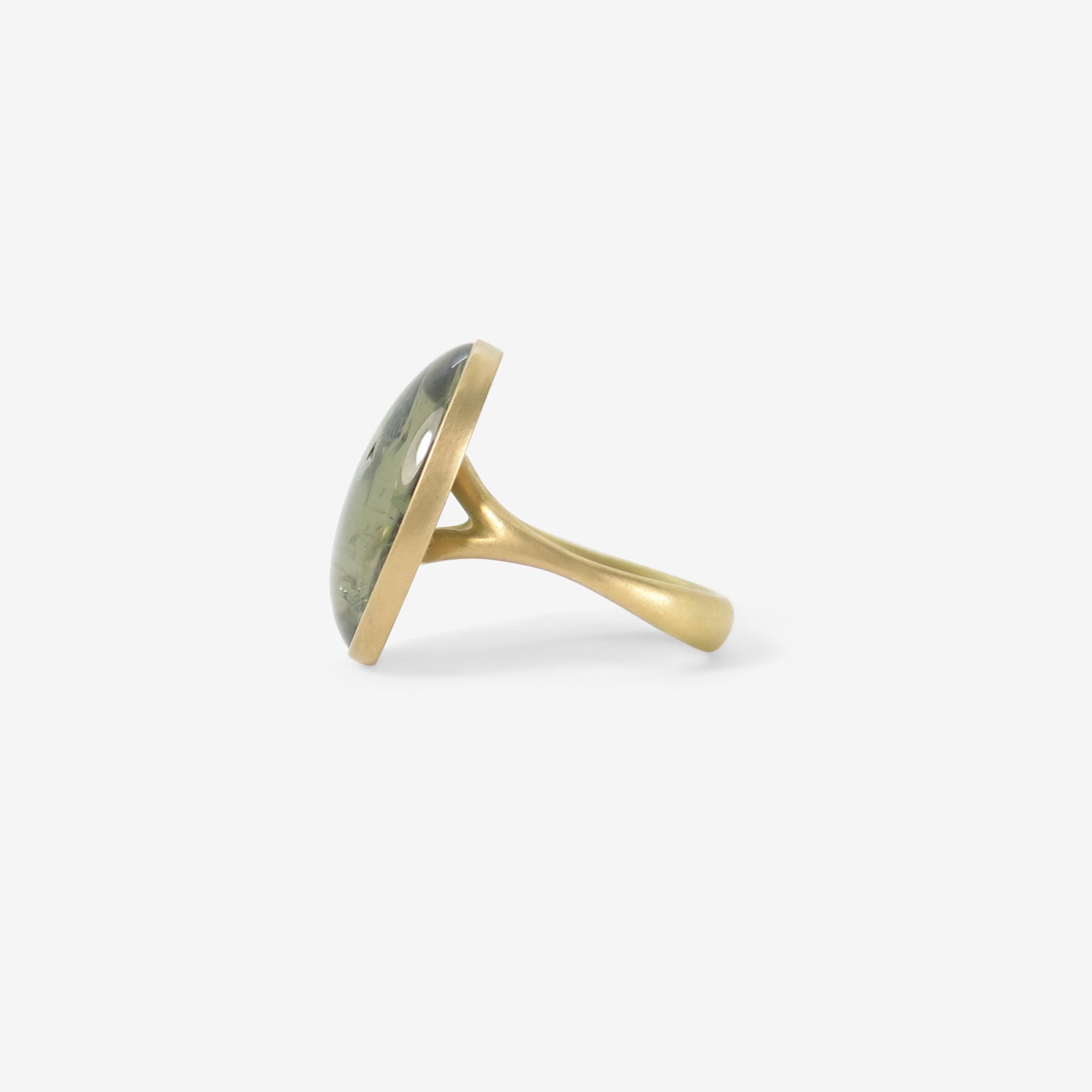 LOLA BROOKS 18K & LARGE OVAL GREEN TOURMALINE RING, 16.36CT