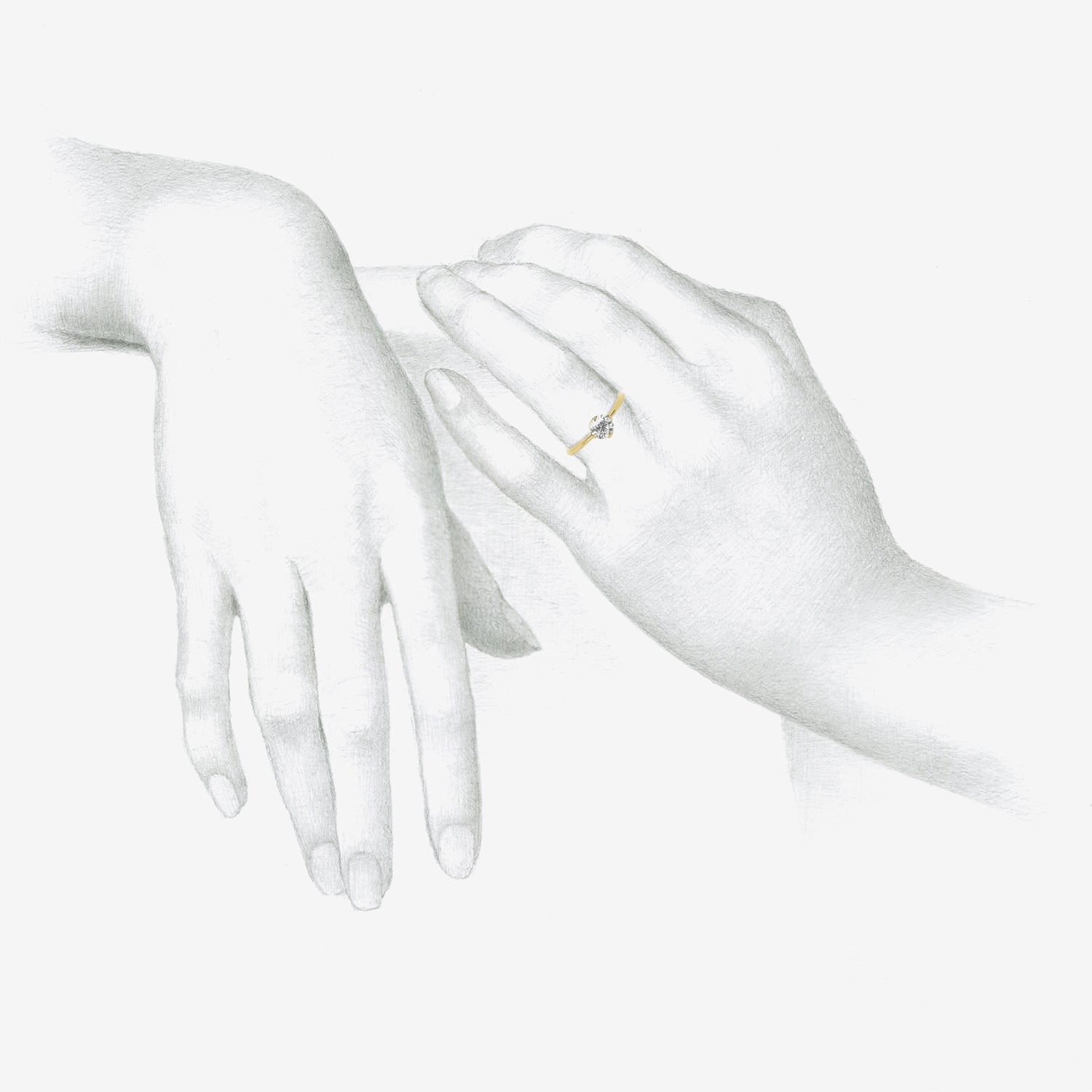 NICOLE LANDAW 14K & OLD EUROPEAN CUT SOLITAIRE DIAMOND RING, 0.68CT