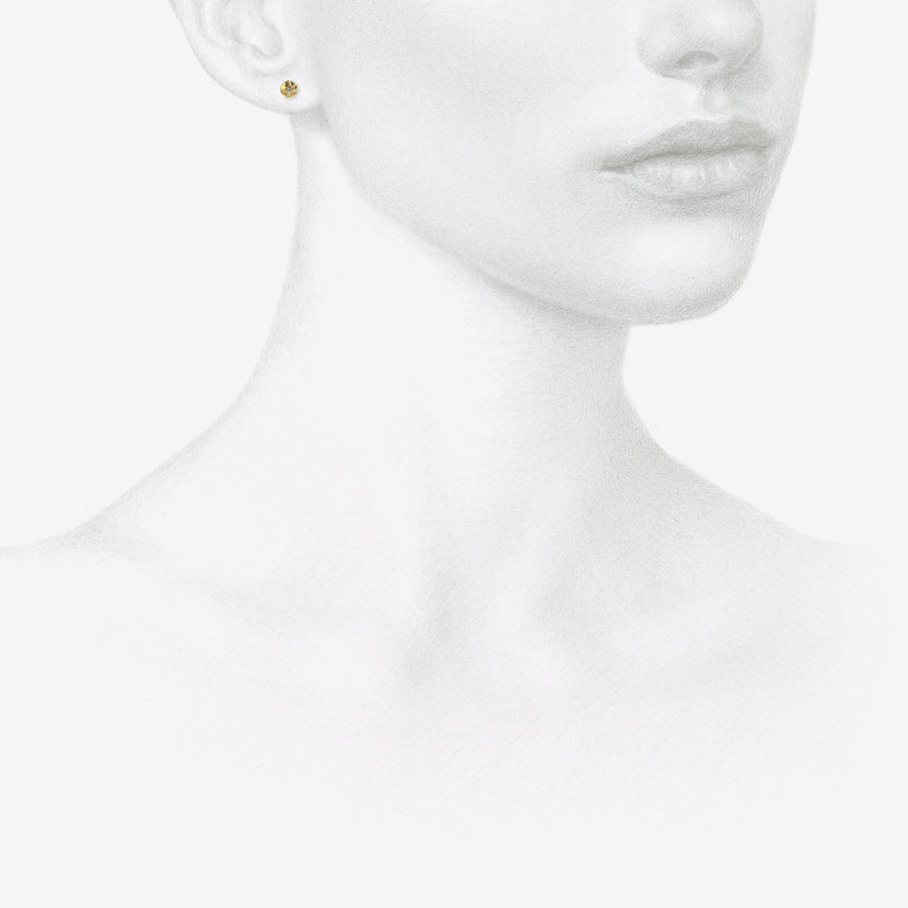 NICOLE LANDAW 14K YELLOW GOLD & DIAMOND LARGE BLOSSOM STUDS