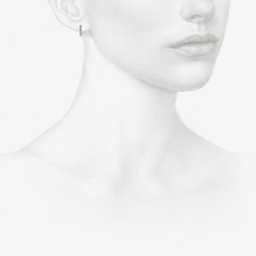 NICOLE LANDAW 14K & DIAMOND PAVÉ LARGE HUGGIE HOOPS, .24CT