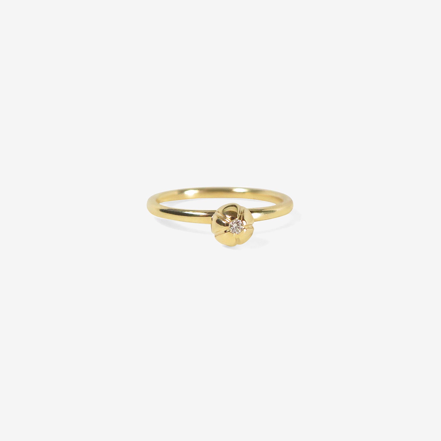 NICOLE LANDAW 14K & BLOSSOM STACKING RING WITH DIAMOND