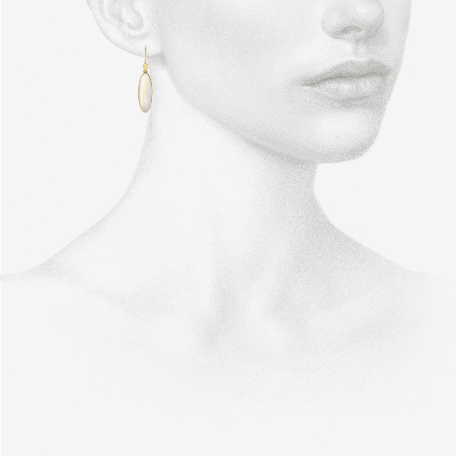 LOLA BROOKS 18K & LONG OVAL MOONSTONE DROP EARRINGS, 10.33CT