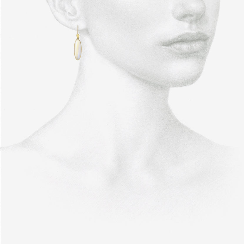 LOLA BROOKS 18K & LONG OVAL MOONSTONE DROP EARRINGS, 10.33CT