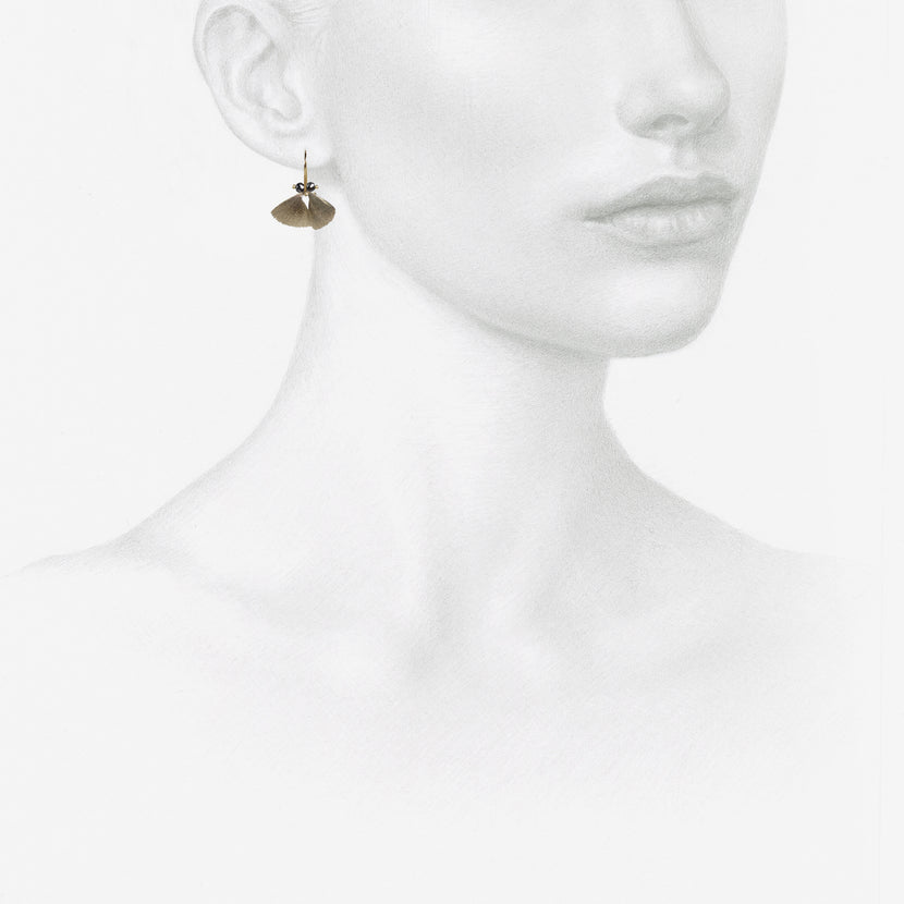 TED MUEHLING 18K WHITE GOLD & BLACK DIAMOND MOTH WINGS