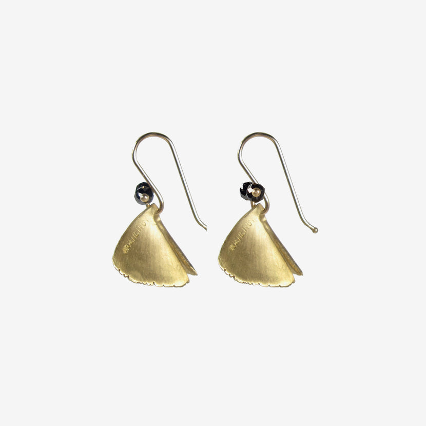 TED MUEHLING 18K YELLOW GOLD & BLACK DIAMOND MOTH WINGS
