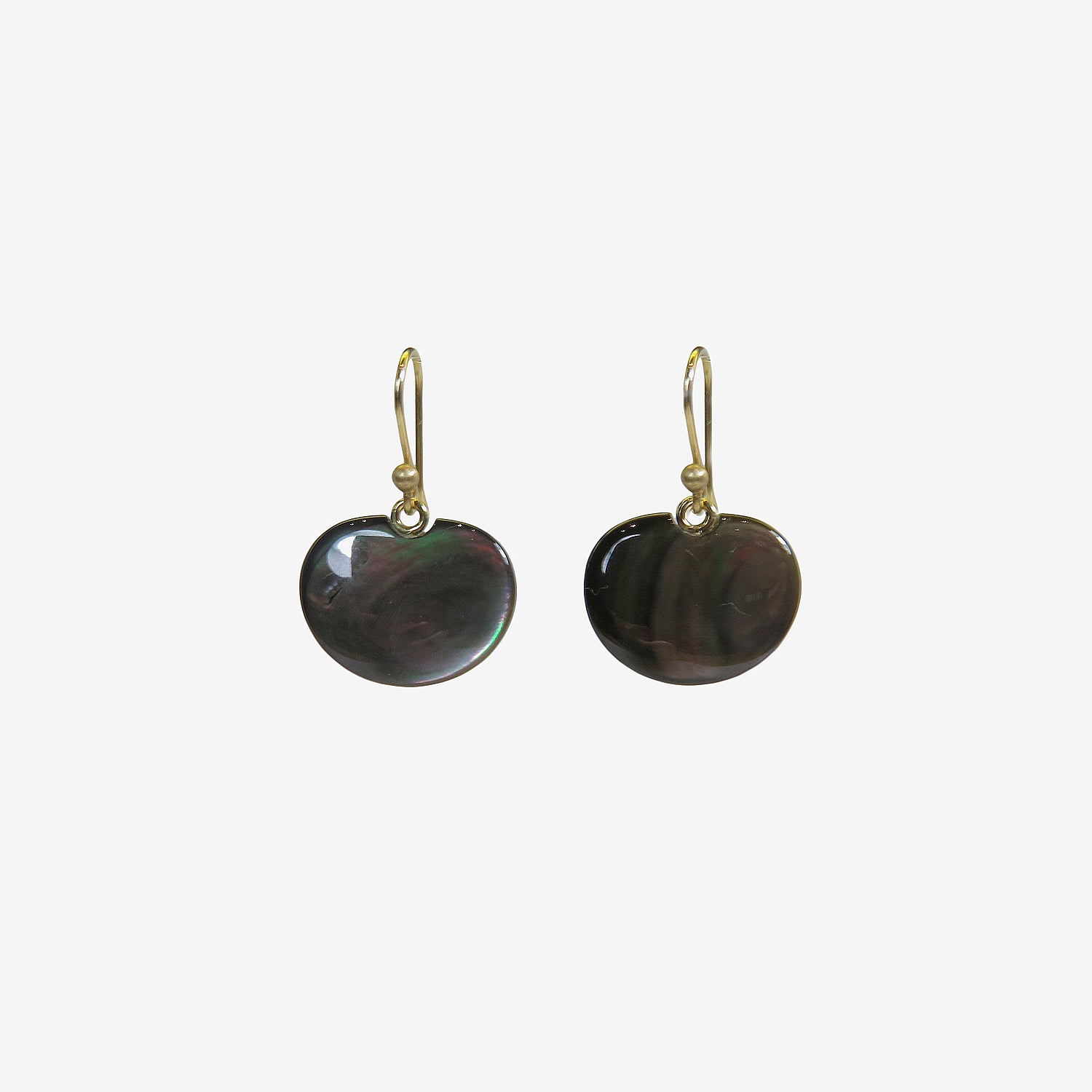 TED MUEHLING 14K & BLACK MOTHER-OF-PEARL LILY PADS