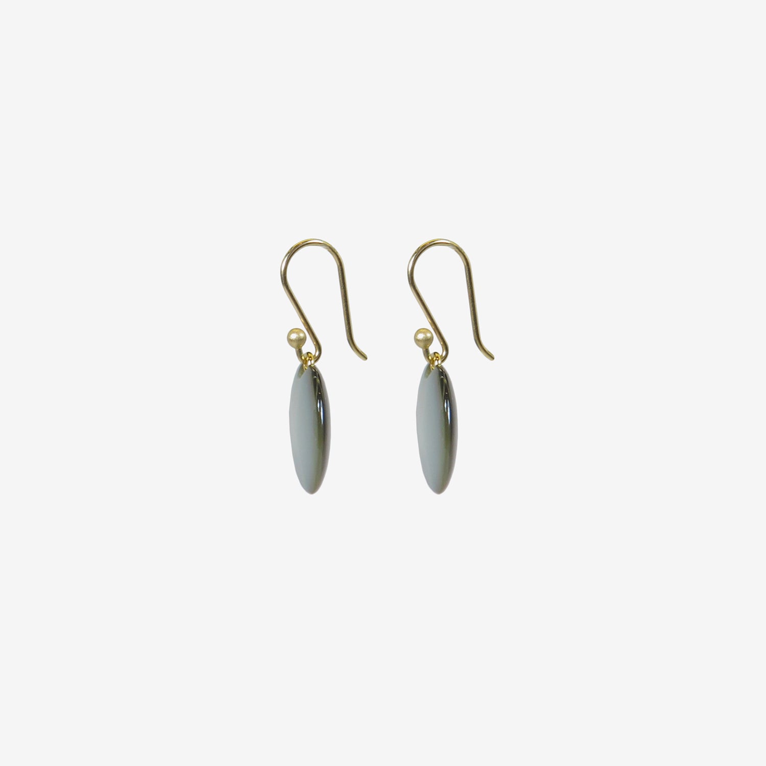 TED MUEHLING 14K & BLACK MOTHER-OF-PEARL LILY PADS