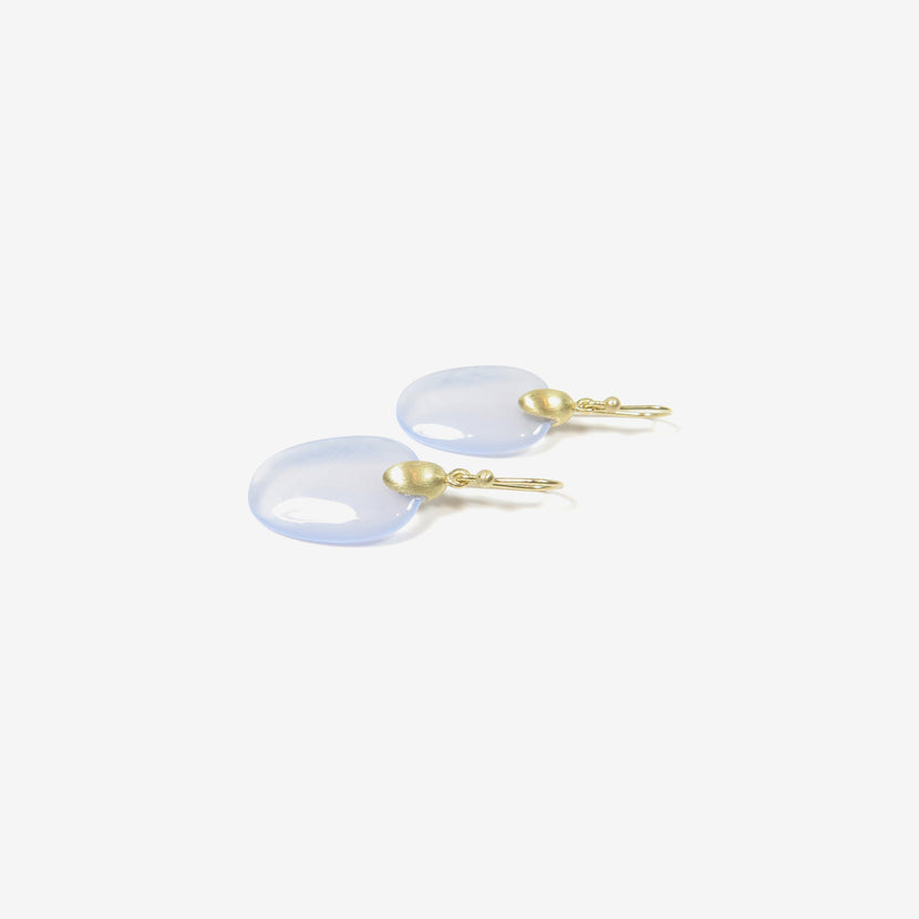TED MUEHLING 10K & BLUE CHALCEDONY SMALL CHIPS