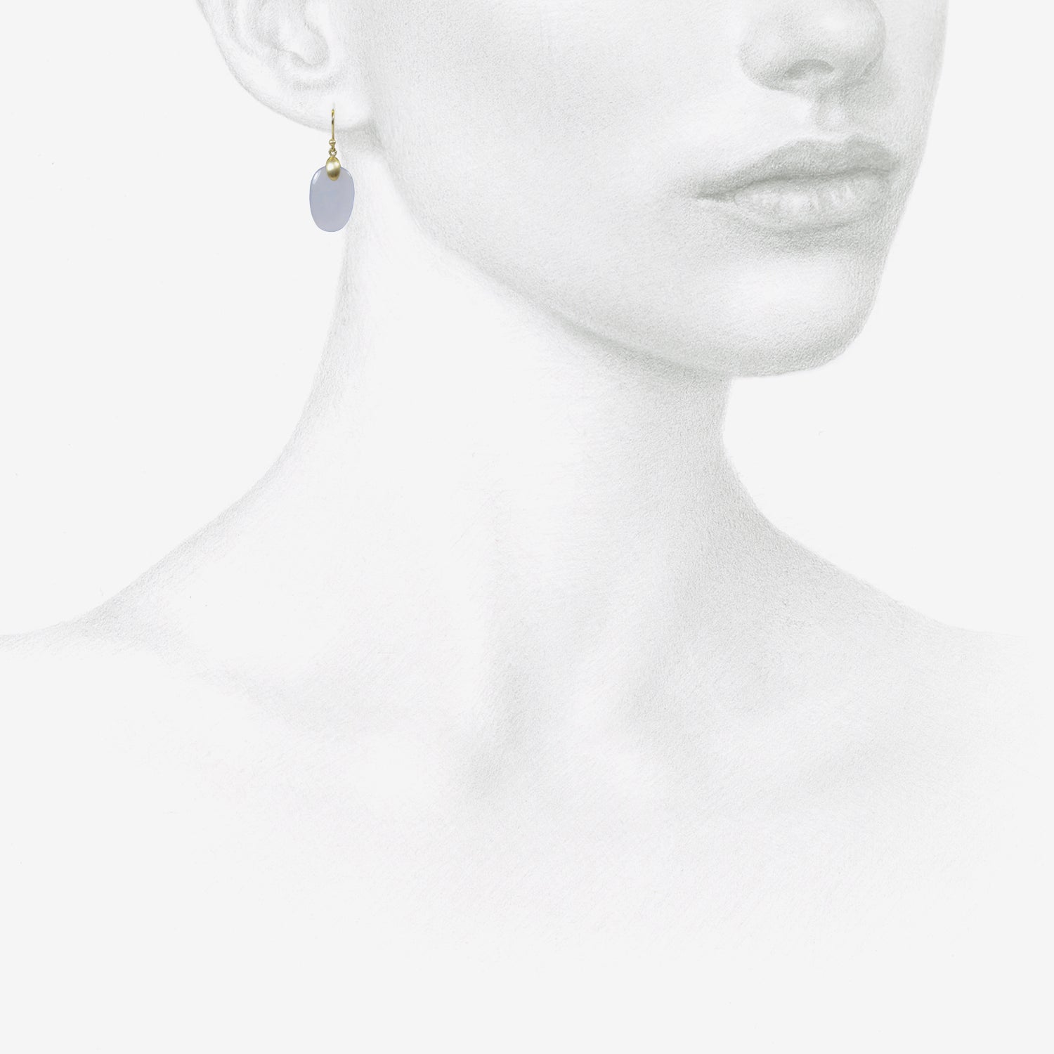 TED MUEHLING 10K & BLUE CHALCEDONY SMALL CHIPS
