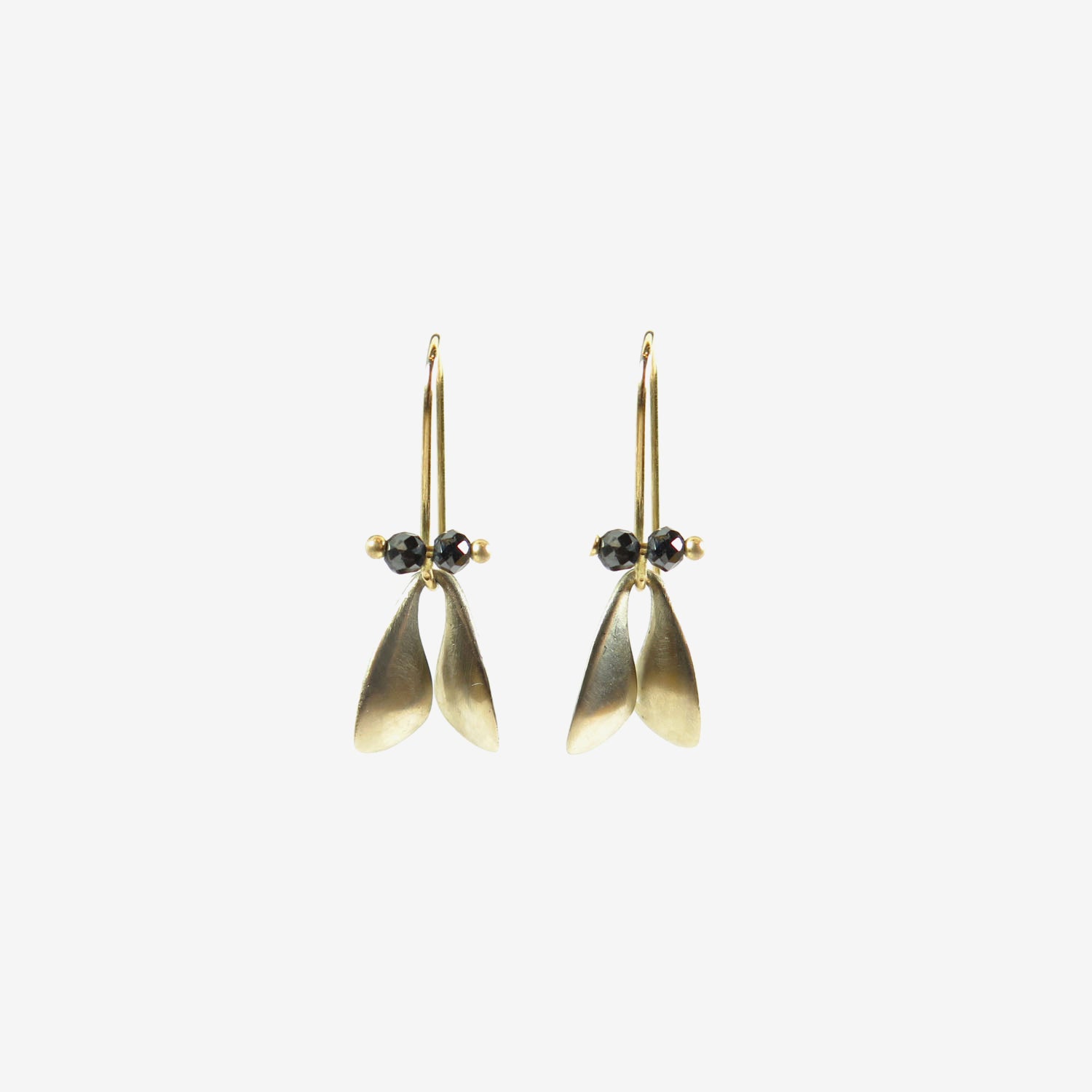 TED MUEHLING 18K WHITE GOLD FLY WINGS WITH BLACK DIAMONDS