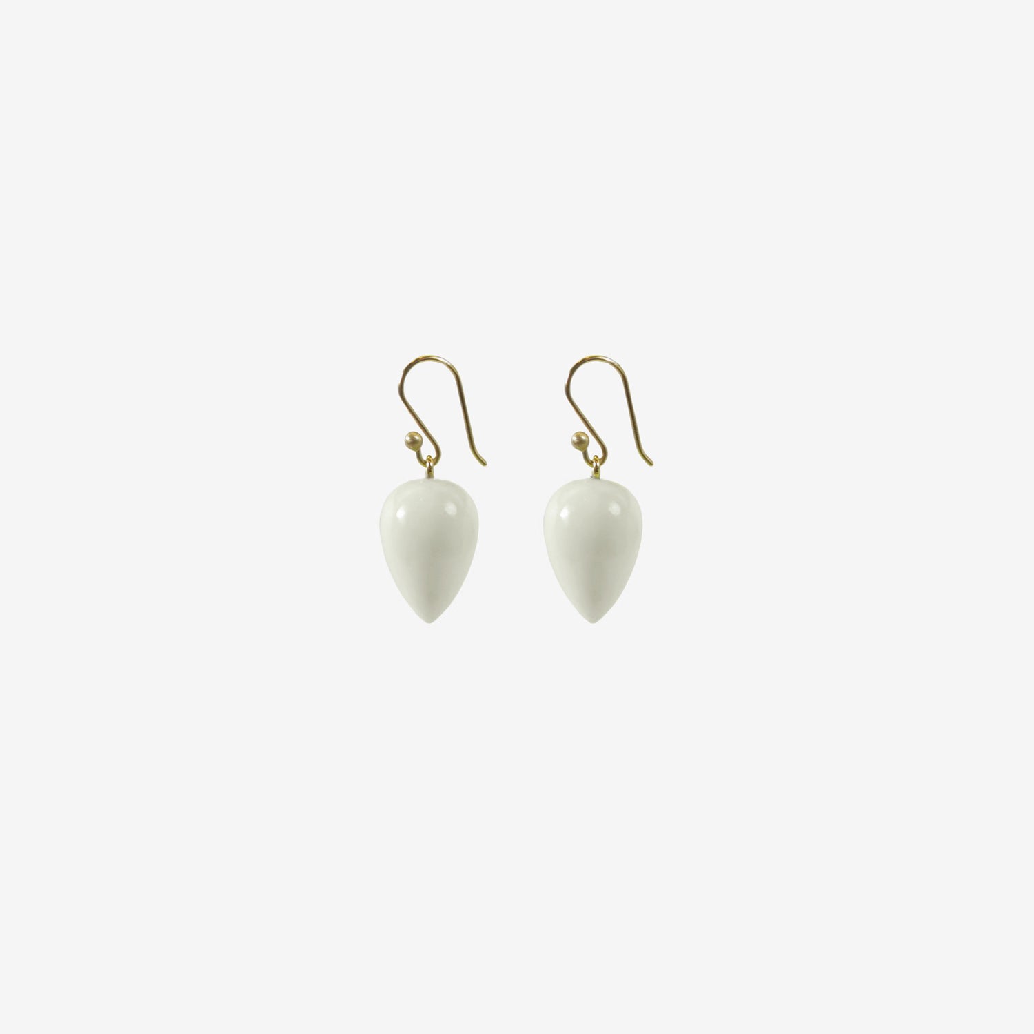 TED MUEHLING 14K & LEMON CHRYSOPRASE ACORNS