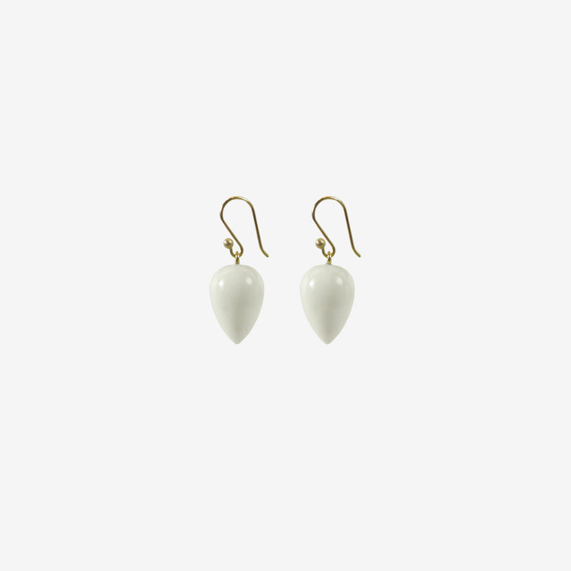 TED MUEHLING 14K & LEMON CHRYSOPRASE ACORNS