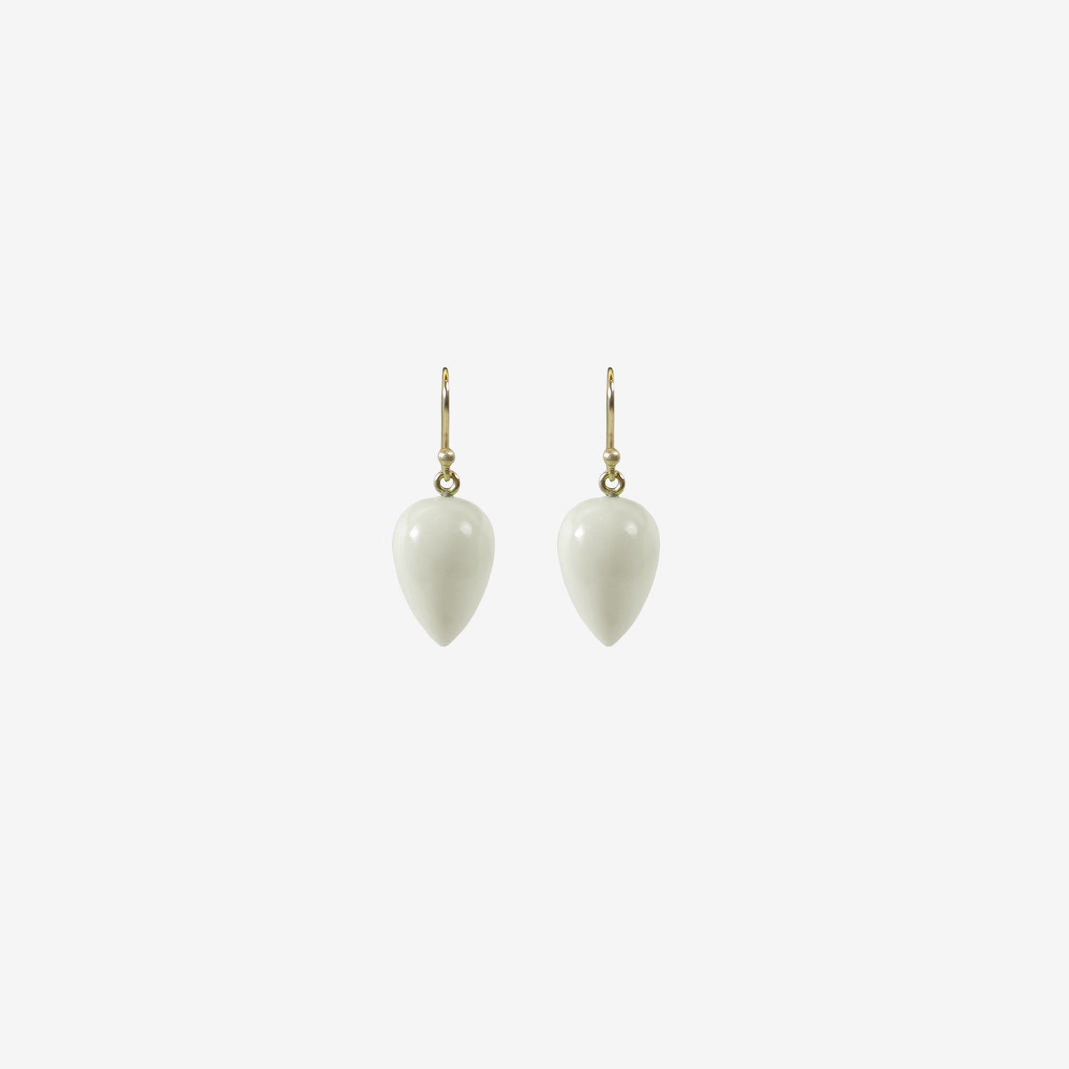 TED MUEHLING 14K & LEMON CHRYSOPRASE ACORNS