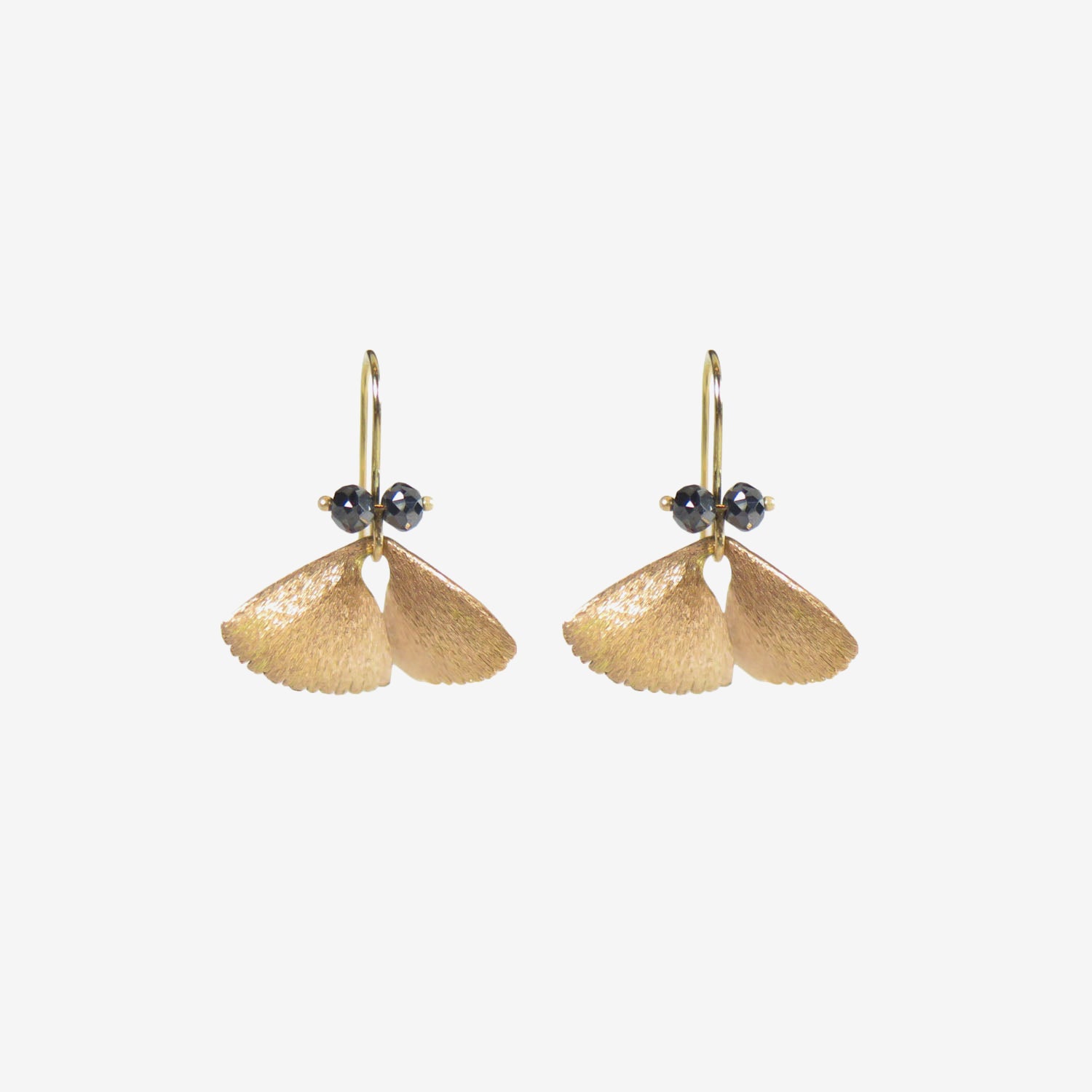 TED MUEHLING 18K PINK GOLD & BLACK DIAMOND MOTH WINGS