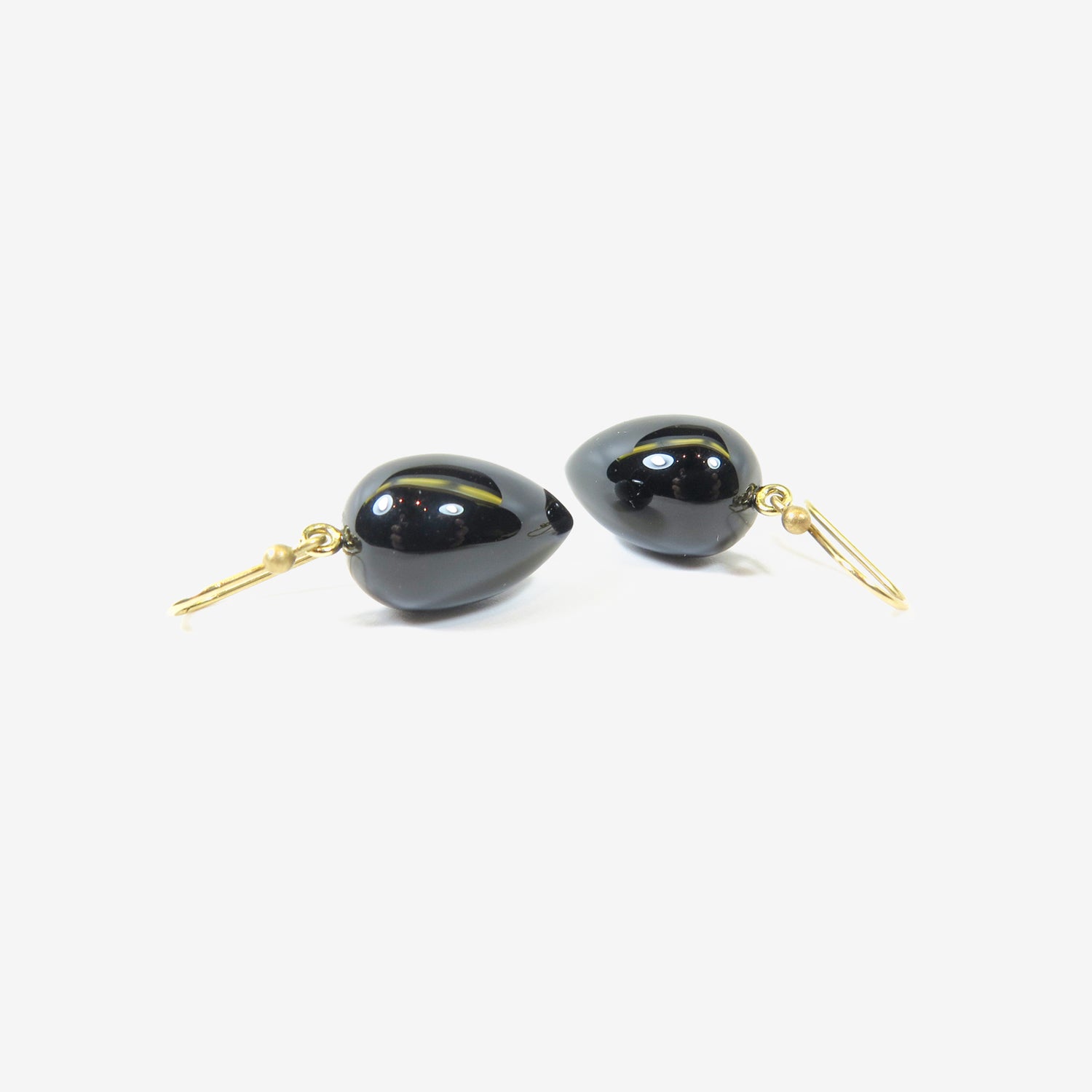 TED MUEHLING 14K & ONYX ACORNS