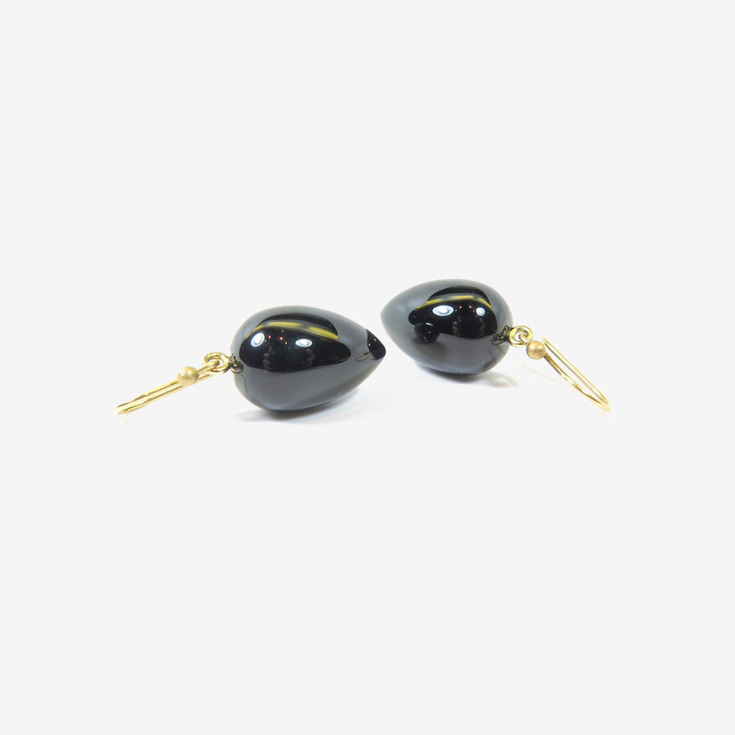 TED MUEHLING 14K & ONYX ACORNS