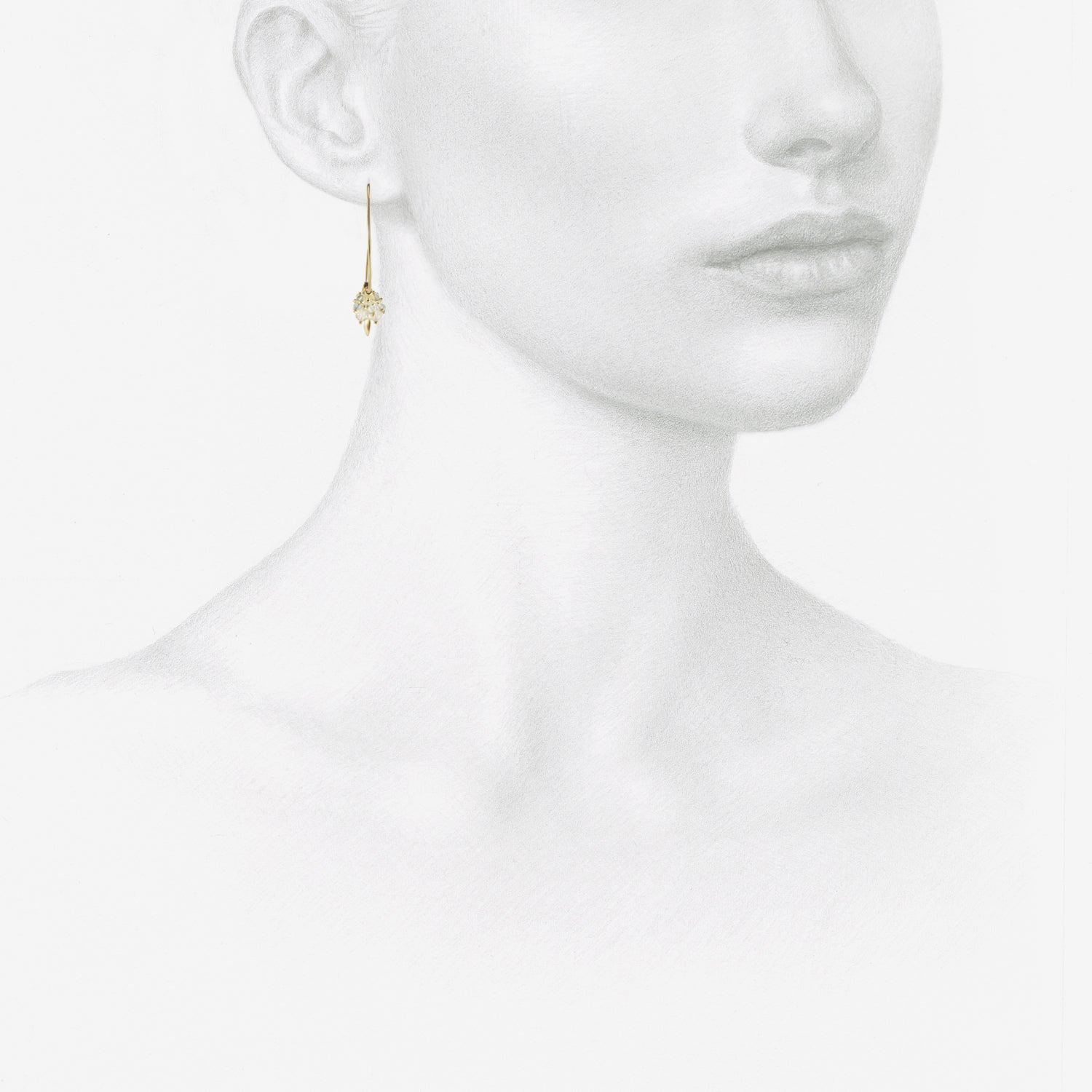 TED MUEHLING 18K & AQUAMARINE SMALL HOOP CLUSTERS