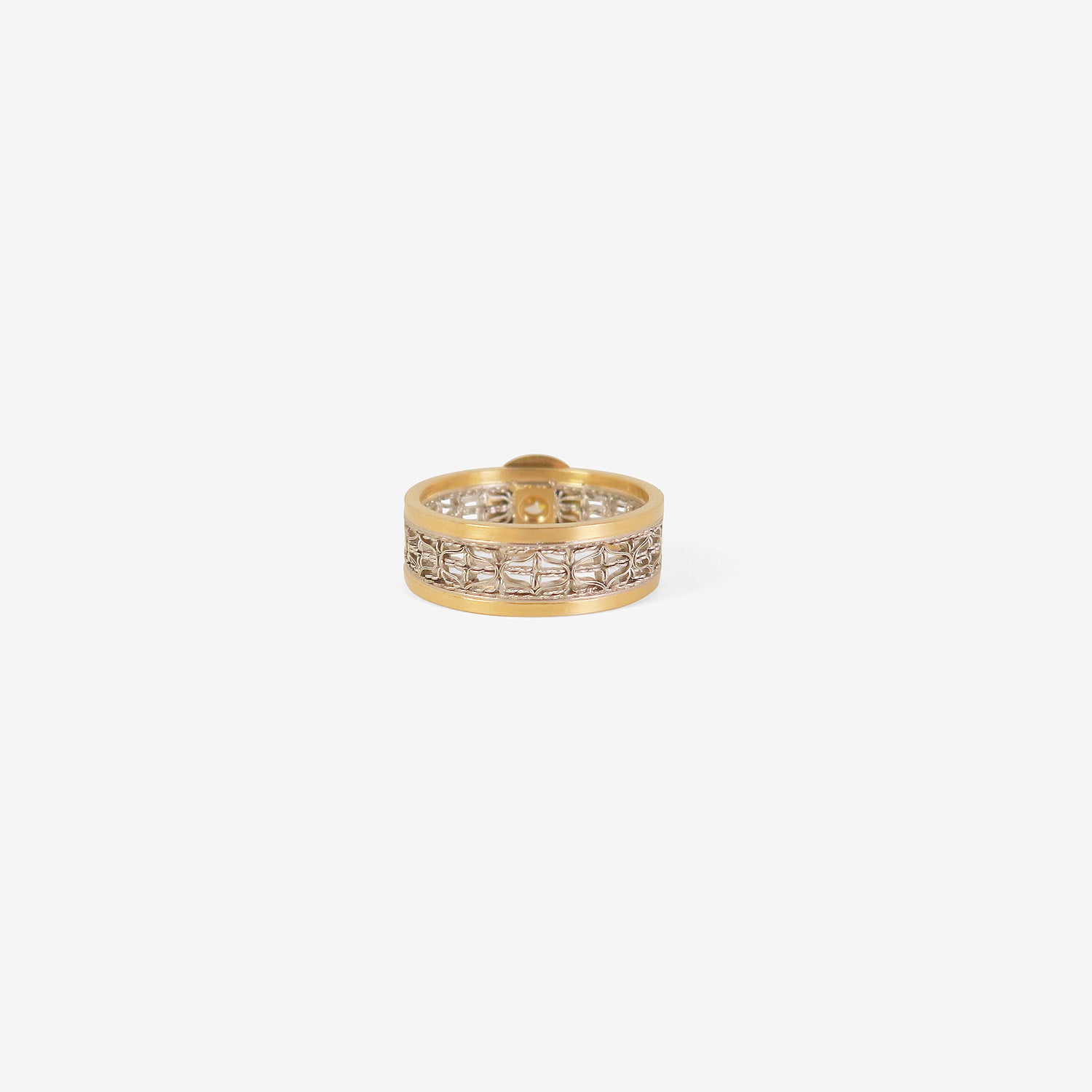 NIKOLLE RADI 18K & PLATINUM TUNE BAND WITH OLD EUROPEAN CUT DIAMOND, .59CT