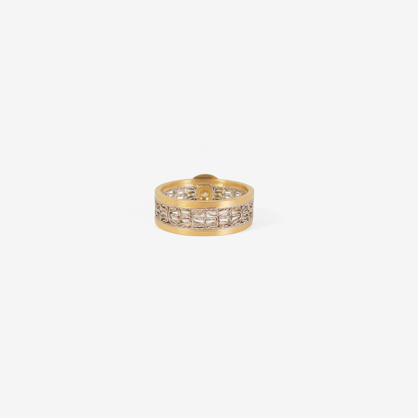 NIKOLLE RADI 18K & PLATINUM TUNE BAND WITH OLD EUROPEAN CUT DIAMOND, .59CT