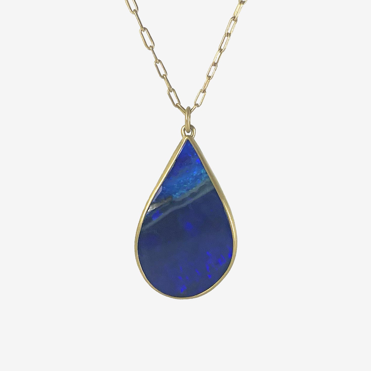LOLA BROOKS 22K & LARGE TEARDROP BOULDER OPAL PENDANT, 59.45CT