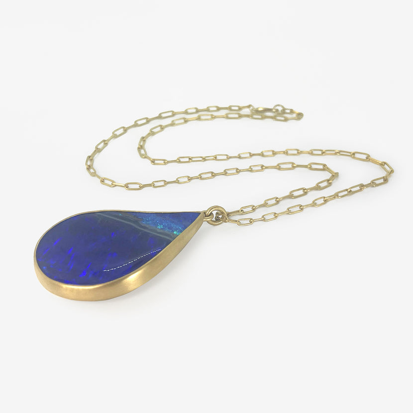 LOLA BROOKS 22K & LARGE TEARDROP BOULDER OPAL PENDANT, 59.45CT