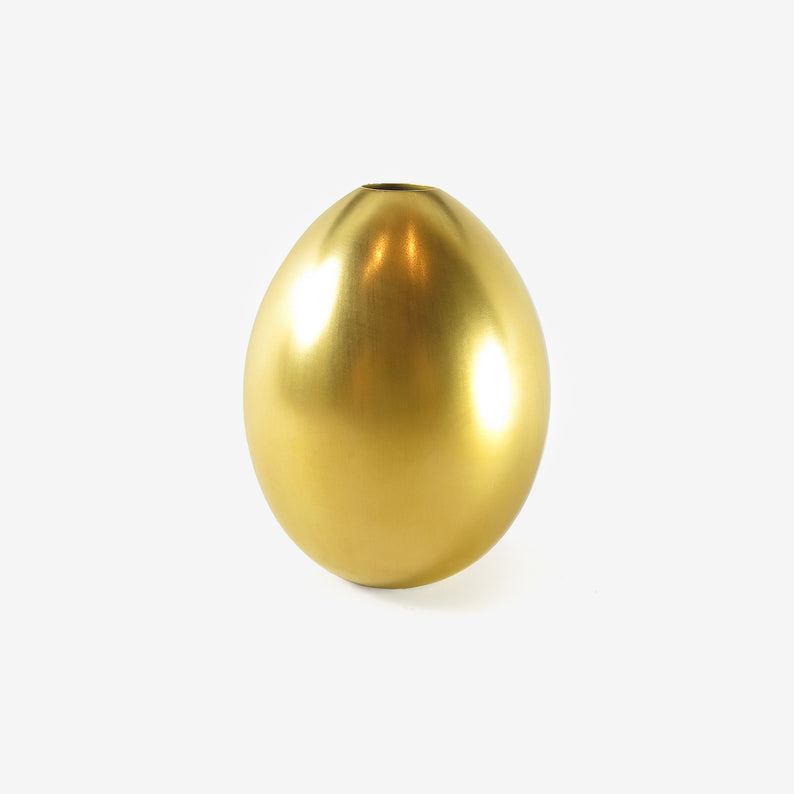 TED MUEHLING SMALL GOLD GOOSE EGG VASE