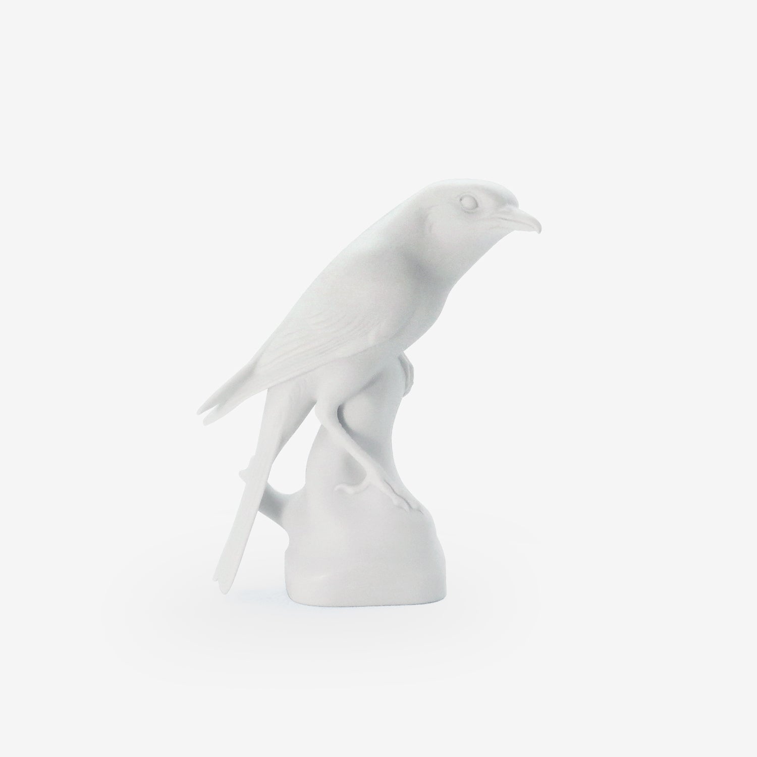 NYMPHENBURG WHITE BISQUE PORCELAIN SHRIKE