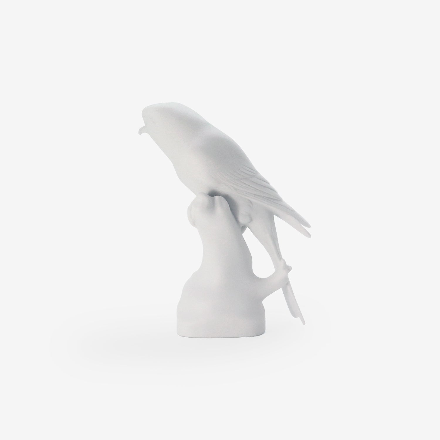 NYMPHENBURG WHITE BISQUE PORCELAIN SHRIKE