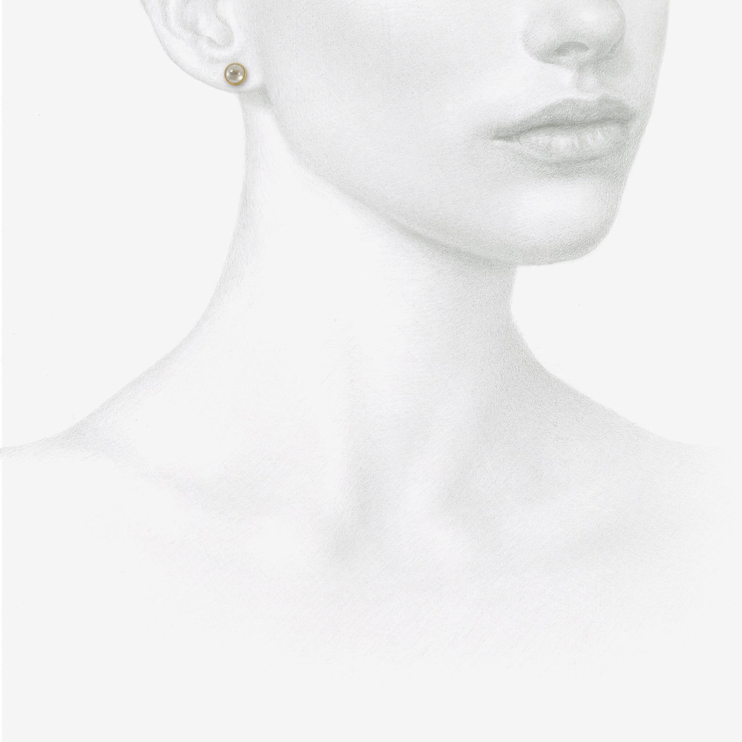 LOLA BROOKS 18K & LARGE ROUND CABOCHON DIAMOND STUDS, 2.25CT