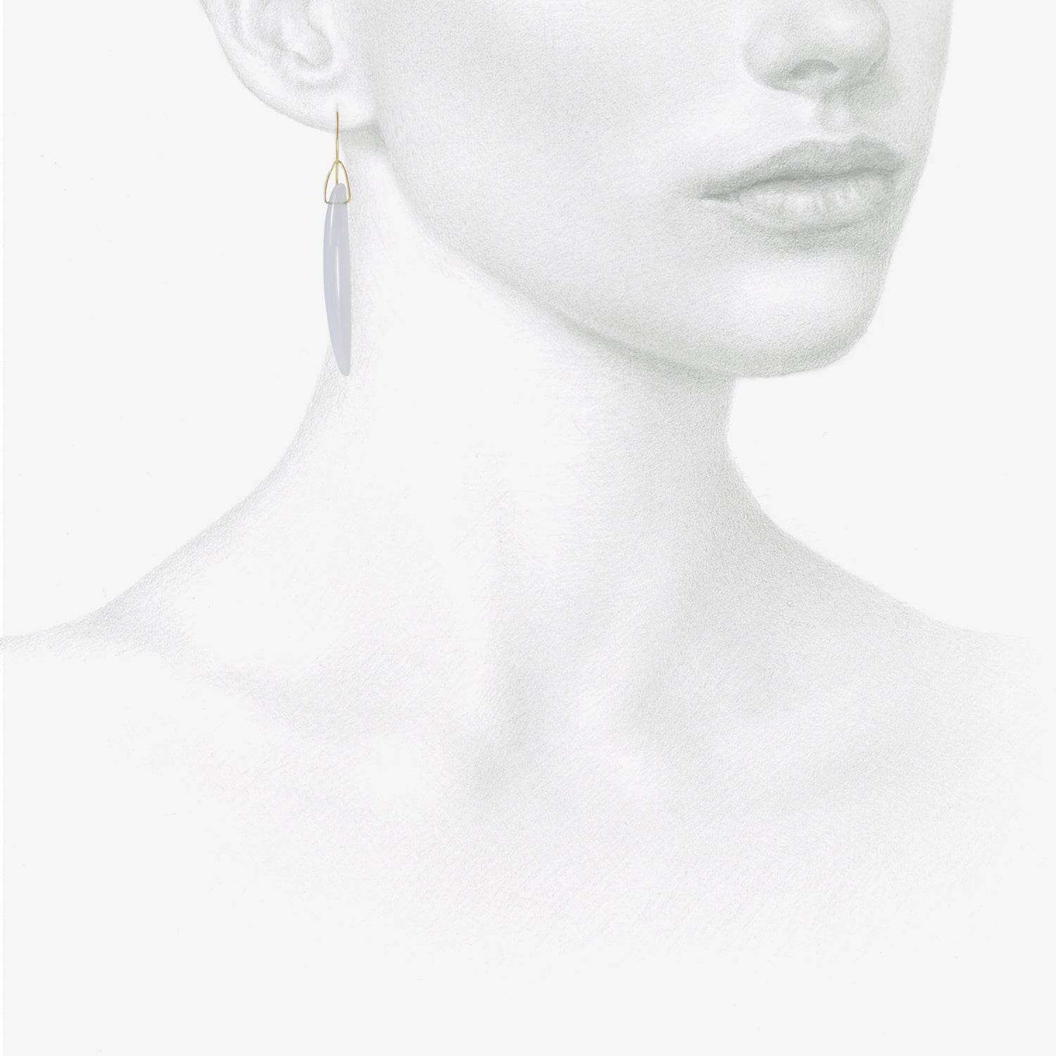 GABRIELLA KISS 14K & BLUE CHALCEDONY BEAN EARRINGS